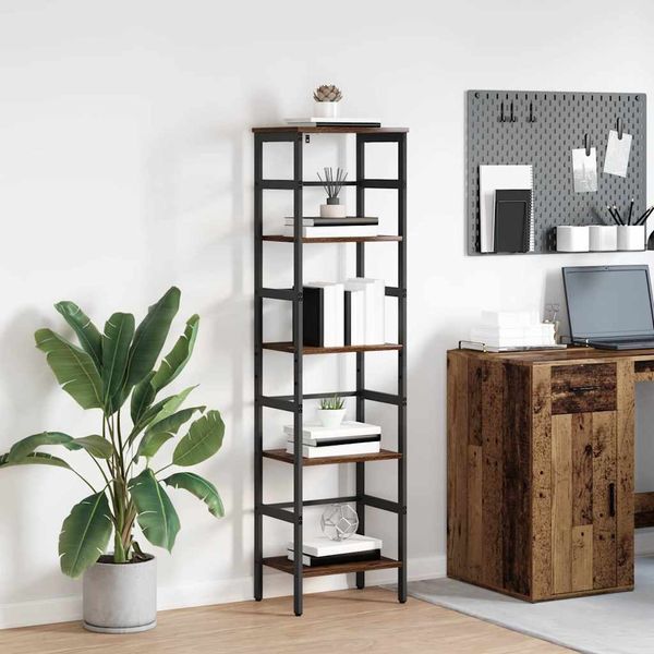 vidaXL Regál na knihy Staré drevo 40 x 29,5 x 149 cm Kompozitné drevo