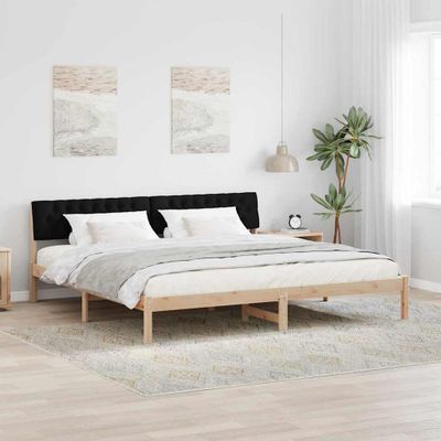 vidaXL Rám postele Hnedá a čierna 200 x 200 cm Borovicový masív