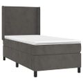 vidaXL Posteľný rám boxspring s matracom tmavosivý 80x200 cm zamat