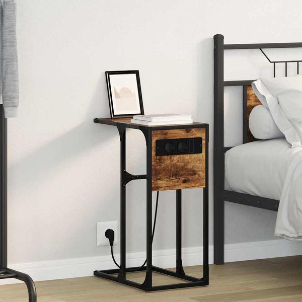 vidaXL Nočný stolík Dymová dub 41,5 x 26 x 60,5 cm Kompozitné drevo