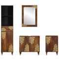 vidaXL Set kabinetov do kúpeľne 4 pcs Medová hnedá Masívne mango drevo