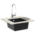 vidaXL Drez 80% Kvárc a 20% Živica 430 x 460 mm Čierna