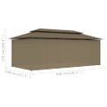 vidaXL Altánok so závesmi 600x298x270 cm, sivohnedý 180 g/m²