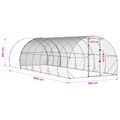 vidaXL Kurník pre kurčatá Strieborná 800 x 300 x 200 cm