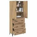 vidaXL Highboard Remeselný dub 69,5 x 34 x 180 cm Kompozitné drevo