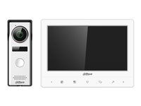 Sada videointerkomu - IP interkomová stanica s monitorom - s fotoaparátom - biela, strieborná