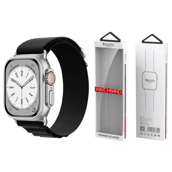 YESIDO WB24 SPORT STRAP LOOP for APPLE WATCH 38/40/41 BLACK