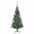 vidaXL Umelý predsvietený vianočný stromček Zelená 150 cm PVC a kov