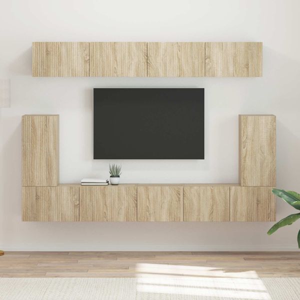 vidaXL Zostava TV skriniek Nástenný 5 pcs Sonoma dub Kompozitné drevo