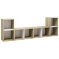 vidaXL TV skrinky 4 ks, biela+sonoma 72x35x36,5 cm, kompozitné drevo