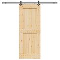 vidaXL Posuvné dvere NARVIK Prírodná a čierna 90 x 210 cm (213,5 cm)