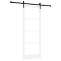 vidaXL Posuvné dvere 83 x 211 cm Masívne borovicové drevo a sklo Biela