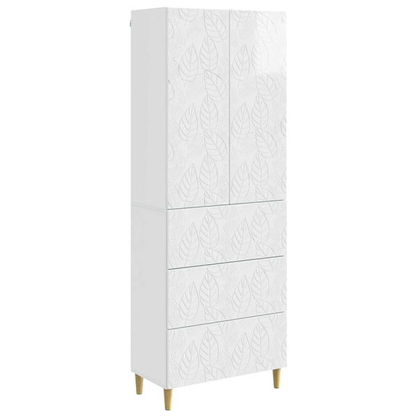 vidaXL Sada skríň 2 pcs Biela s vysokým leskom 66 x 34,5 x 90 cm