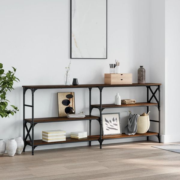 vidaXL Konzolový stolík hnedý dub 180x29x76,5 cm kompozitné drevo