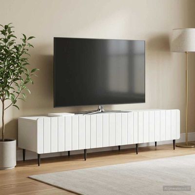 vidaXL TV skrinka Biela 147 x 34,5 x 32 cm Kompozitné drevo