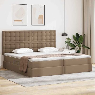 vidaXL Úložná posteľ s čelnou doskou Kapsulín 200 x 200 cm Umelá koža