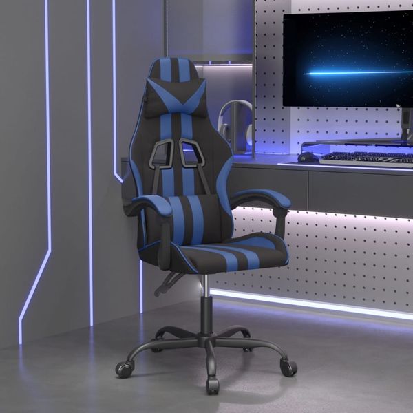 vidaXL Herná stolička čierna a modrá umelá koža