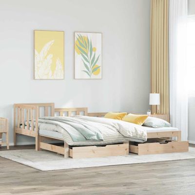 vidaXL Rozkladacia denná posteľ s matracmi bez matraca 90x200 cm