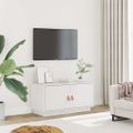 vidaXL TV skrinka biela 80x34x40 cm masívna borovica