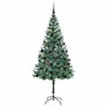 vidaXL Umelý vianočný stromček s 300 LED-i Zelená 180 cm PVC a oceľ