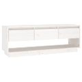 vidaXL TV skrinka biela 110,5x34x40 cm masívna borovica