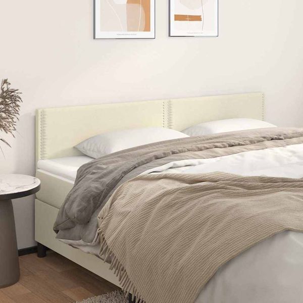 vidaXL Čelá postelí krémové 180x5x78/88 cm umelá koža