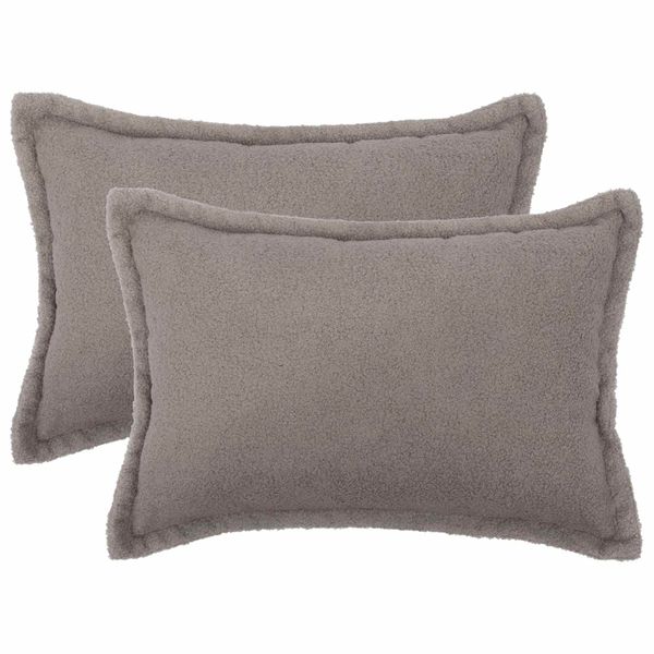 vidaXL Poťah na podložku 2 pcs HOUTEN Svetlosivá 50 x 70 cm Bouclé