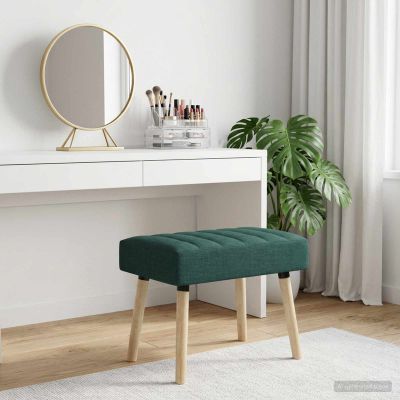 vidaXL Pruhovo prešitá lavica Tmavozelená 60 x 40 x 45 cm Látka