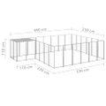 vidaXL Koterec pre psy strieborný 12,1 m² oceľ