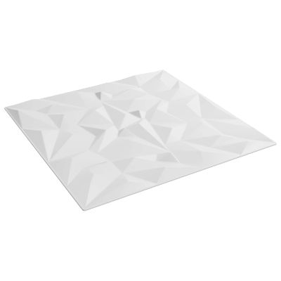 vidaXL Nástenné panely 12 pcs Biela 50 x 50 cm XPS Pena