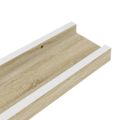 vidaXL Nástenné police 4 ks, biele a dub sonoma 60x9x3 cm