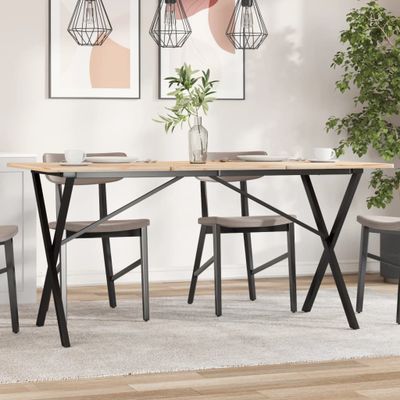 vidaXL Nohy jedálenského stola X-rám 140x60x73 cm oceľ