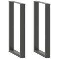 vidaXL Nohy barového stola v tvare U, 2 ks, antracitové, 50 x (90-91) cm, oceľové