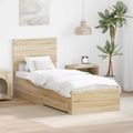 vidaXL Rám postele Sonoma dub a striebro 75 x 190 cm Kompozitné drevo