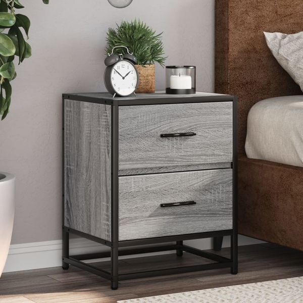 vidaXL Nočné stolíky 2 ks sivý dub sonoma 40x31x50 cm kompozitné drevo