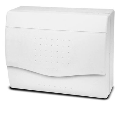 Rozvádzač NUOVA 3808 IP40, 8-10mod., na omietku, nepriehľ. dvere, 195x238x100mm