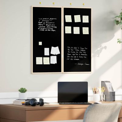 vidaXL Informačná nástenka Čierna 80 x 80 x 1.4 cm Borovicový masív