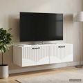 vidaXL Nástenná TV skrinka Biela s vysokým leskom 98 x 41 x 30 cm