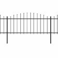 vidaXL Záhradný plot s vrchnou časťou z ocele 1506x75 cm čierny