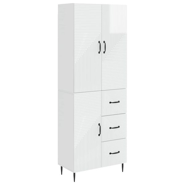 vidaXL Sada skríň 2 pcs Biela s vysokým leskom 66 x 34,5 x 89,5 cm