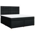 vidaXL Posteľný rám boxspring s matracom čierny 180x200 cm látka