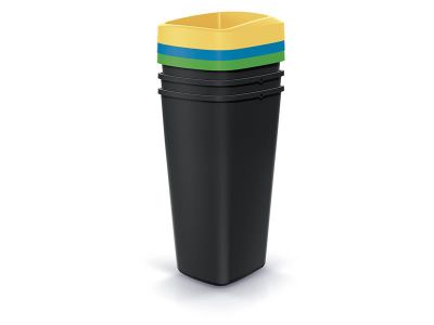 Kôš odpadkový COMPACTA Q DROP SET čierny 3x25l