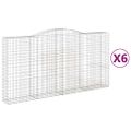 vidaXL Oblúkový gabionový kôš 6 ks 400x50x200/220cm pozinkované železo