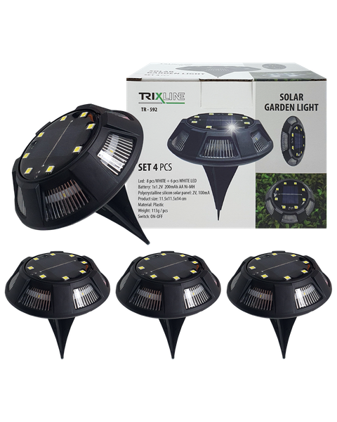 TR-592 Solárne záhradné LED svetlo SET 4ks TRIXLINE