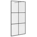 vidaXL Sprchová zástena s priehľadným ESG sklom 100x195 cm čierna