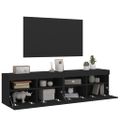 vidaXL TV nástenné skrinky s LED svetlami 2 ks čierne 80x30x40 cm