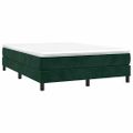 vidaXL Posteľný rám s boxspringom tmavozelený 140x200 cm zamat