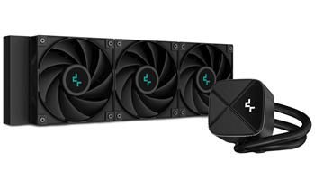 DEEPCOOL vodný chladič LS720S Zero Dark / 3x120 mm fan / Intel i AMD / kompletný čierny Vodný chladič, pre CPU, pre Intel i AMD, 3× 120mm ventilátor, socket 1700, 1200, 1151, 1150, 1155, AM5, AM4, čierny