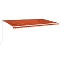 vidaXL Ručne zaťahovacia markíza s LED 600x300 cm oranžovo-hnedá