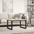 vidaXL Konferenčný stolík v tvare O 90x90x45,5 cm borovica a oceľ